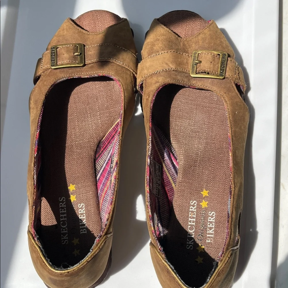 Skechers Brown Buckle Flats - Picture 1 of 2
